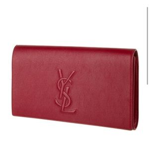 YSL Saint Laurent red leather Belle De Jour clutch